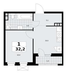 Apartment Sale, 32.2平方米 at Yzhnye Sady, Yuzhnye Sady Residential Complex, Moscow, Russia #3 Apartment Sale, 32.2平方米 at Yzhnye Sady, Yuzhnye Sady Residential Complex, Moscow, Russia #3