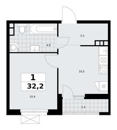 Apartment Sale, 32.2 sq. m. at Yzhnye Sady, Yuzhnye Sady Residential Complex, Moscow, Russia #3