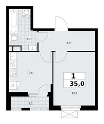 Apartment Sale, 35 sq. m. at Yzhnye Sady, Yuzhnye Sady Residential Complex, Moscow, Russia #2 Apartment Sale, 35 sq. m. at Yzhnye Sady, Yuzhnye Sady Residential Complex, Moscow, Russia #2