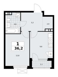 Apartment Sale, 36.2 sq. m. at Yzhnye Sady, Yuzhnye Sady Residential Complex, Moscow, Russia #3 Apartment Sale, 36.2 sq. m. at Yzhnye Sady, Yuzhnye Sady Residential Complex, Moscow, Russia #3