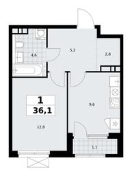 Apartment Sale, 36.1 sq. m. at Yzhnye Sady, Yuzhnye Sady Residential Complex, Moscow, Russia #3 Apartment Sale, 36.1 sq. m. at Yzhnye Sady, Yuzhnye Sady Residential Complex, Moscow, Russia #3