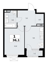 Apartment Sale, 36.1 sq. m. at Yzhnye Sady, Yuzhnye Sady Residential Complex, Moscow, Russia #2 Apartment Sale, 36.1 sq. m. at Yzhnye Sady, Yuzhnye Sady Residential Complex, Moscow, Russia #2