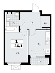Apartment Sale, 36.1 sq. m. at Yzhnye Sady, Yuzhnye Sady Residential Complex, Moscow, Russia #2 Apartment Sale, 36.1 sq. m. at Yzhnye Sady, Yuzhnye Sady Residential Complex, Moscow, Russia #2