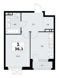 Apartment Sale, 36.1 sq. m. at Yzhnye Sady, Yuzhnye Sady Residential Complex, Moscow, Russia #3 Apartment Sale, 36.1 sq. m. at Yzhnye Sady, Yuzhnye Sady Residential Complex, Moscow, Russia #3