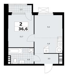 1-BD Apartment Sale, 36.6 sq. m. at Yzhnye Sady, Yuzhnye Sady Residential Complex, Moscow, Russia #2 1-BD Apartment Sale, 36.6 sq. m. at Yzhnye Sady, Yuzhnye Sady Residential Complex, Moscow, Russia #2