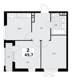 1-BD Apartment Sale, 45.7平方米 at Yzhnye Sady, Yuzhnye Sady Residential Complex, Moscow, Russia #3 1-BD Apartment Sale, 45.7平方米 at Yzhnye Sady, Yuzhnye Sady Residential Complex, Moscow, Russia #3