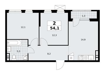1-BD Apartment Sale, 54.1平方米 at Yzhnye Sady, Yuzhnye Sady Residential Complex, Moscow, Russia #3 1-BD Apartment Sale, 54.1平方米 at Yzhnye Sady, Yuzhnye Sady Residential Complex, Moscow, Russia #3