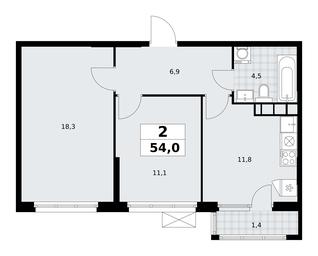 1-BD Apartment Sale, 54平方米 at Yzhnye Sady, Yuzhnye Sady Residential Complex, Moscow, Russia #3 1-BD Apartment Sale, 54平方米 at Yzhnye Sady, Yuzhnye Sady Residential Complex, Moscow, Russia #3