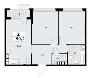 1-BD Apartment Sale, 59.2平方米 at Yzhnye Sady, Yuzhnye Sady Residential Complex, Moscow, Russia #2 1-BD Apartment Sale, 59.2平方米 at Yzhnye Sady, Yuzhnye Sady Residential Complex, Moscow, Russia #2