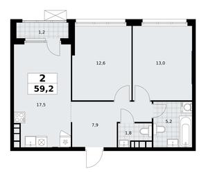 1-BD Apartment Sale, 59.2平方米 at Yzhnye Sady, Yuzhnye Sady Residential Complex, Moscow, Russia #3 1-BD Apartment Sale, 59.2平方米 at Yzhnye Sady, Yuzhnye Sady Residential Complex, Moscow, Russia #3