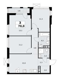 2-BD Apartment Sale, 70平方米 at Yzhnye Sady, Yuzhnye Sady Residential Complex, Moscow, Russia #2 2-BD Apartment Sale, 70平方米 at Yzhnye Sady, Yuzhnye Sady Residential Complex, Moscow, Russia #2