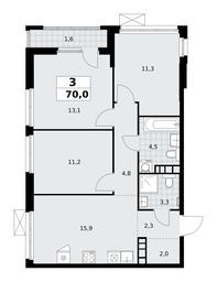 2-BD Apartment Sale, 70平方米 at Yzhnye Sady, Yuzhnye Sady Residential Complex, Moscow, Russia #2 2-BD Apartment Sale, 70平方米 at Yzhnye Sady, Yuzhnye Sady Residential Complex, Moscow, Russia #2
