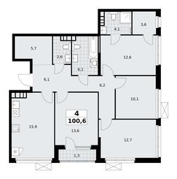 3-BD Apartment Sale, 100.6平方米 at Yzhnye Sady, Yuzhnye Sady Residential Complex, Moscow, Russia #3 3-BD Apartment Sale, 100.6平方米 at Yzhnye Sady, Yuzhnye Sady Residential Complex, Moscow, Russia #3