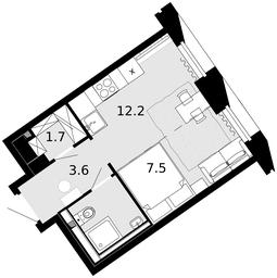 1-BD Apartment Sale, 26 sq. m. at Novaya Zvezda, Bachurinskaya ulitsa, 11, Settlement of Kommunarka, Moscow, Russia #3
