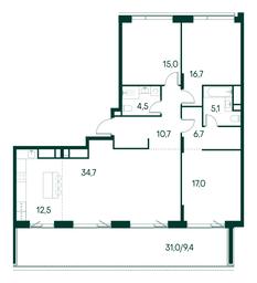 3-BD Apartment Sale, 132.3 sq. m. at Primavera, Volokolamskoye Highway, вл67, Moscow, Russia #3