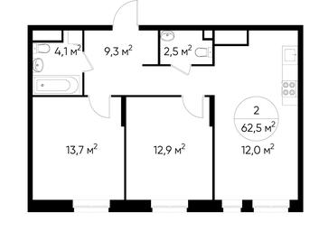 2-BD Apartment Sale, 62.5平方米 at Pervyi Moskovskiy, ulitsa Bianki, 1, Moskovskiy, Moscow, Russia #3 2-BD Apartment Sale, 62.5平方米 at Pervyi Moskovskiy, ulitsa Bianki, 1, Moskovskiy, Moscow, Russia #3