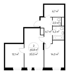 2-BD Apartment Sale, 65.8 sq. m. at Pervyi Moskovskiy, ulitsa Bianki, 1, Moskovskiy, Moscow, Russia #3 2-BD Apartment Sale, 65.8 sq. m. at Pervyi Moskovskiy, ulitsa Bianki, 1, Moskovskiy, Moscow, Russia #3