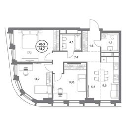 4-BD Apartment Sale, 81.7 sq. m. at Dom56, Fridrikha Engelsa Street, 56с1, Moscow, Russia #2 4-BD Apartment Sale, 81.7 sq. m. at Dom56, Fridrikha Engelsa Street, 56с1, Moscow, Russia #2