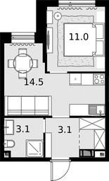 1-BD Apartment Sale, 33.7 sq. m. at Malevich, Otradnaya Street, 8, Moscow, Russia #4