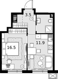 1-BD Apartment Sale, 35平方米 at Malevich, Otradnaya Street, 8, Moscow, Russia #3