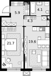 1-BD Apartment Sale, 55.6 sq. m. at Malevich, Otradnaya Street, 8, Moscow, Russia #4