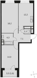 2-BD Apartment Sale, 58.3 sq. m. at Datskiy Kvartal, Datskiy Kvartal Residential Complex, posyolok Nagornoye, Mytishi Urban District, Moscow Region, Russia #4