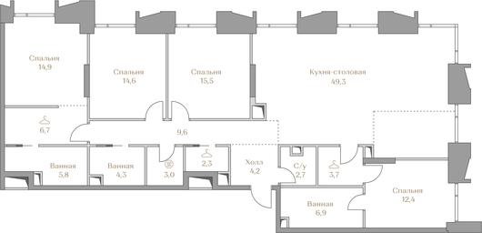 3-BD Apartment Sale, 122.2平方米 at Luzhniki Collection, Luzhnetskaya Embankment, 2/4с17, Moscow, Russia #2 3-BD Apartment Sale, 122.2平方米 at Luzhniki Collection, Luzhnetskaya Embankment, 2/4с17, Moscow, Russia #2
