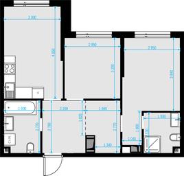 2-BD Apartment Sale, 57.1平方米 at Malevich, Otradnaya Street, 8, Moscow, Russia #2