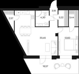 1-BD Apartment Sale, 64.6平方米 at Forst, Avtozavodskaya Street, 24, Moscow, Russia #4