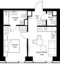 1-BD Apartment Sale, 37.5平方米 at Multikvartal CITYZEN, Vishnyovaya Street, Moscow, Russia #4