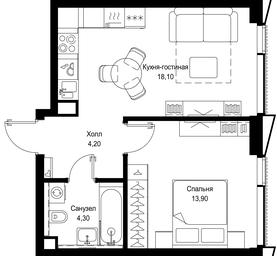 1-BD Apartment Sale, 40.5平方米 at Multikvartal CITYZEN, Vishnyovaya Street, Moscow, Russia #4