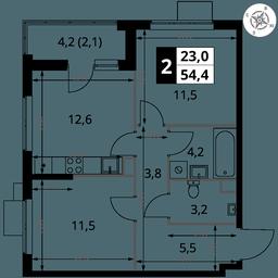 2-BD Apartment Sale, 54.4平方米 at 1 Izmajlovskij, Montazhnaya Street, 8с13, Moscow, Russia #3 2-BD Apartment Sale, 54.4平方米 at 1 Izmajlovskij, Montazhnaya Street, 8с13, Moscow, Russia #3