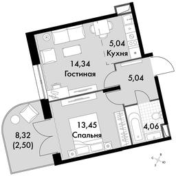 2-BD Apartment Sale, 50.25 sq. m. at Dvizhenie. Govorovo, Центральная улица, 47, деревня Говорово, поселение Московский, Москва, Россия #3