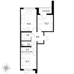 2-BD Apartment Sale, 59.5 sq. m. at Pervyi Lermontovskiy, zhiloy kompleks 1-y Lermontovskiy, Lyubertsy, Moscow Region, Russia #3 2-BD Apartment Sale, 59.5 sq. m. at Pervyi Lermontovskiy, zhiloy kompleks 1-y Lermontovskiy, Lyubertsy, Moscow Region, Russia #3