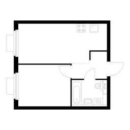 1-BD Apartment Sale, 34.3平方米 at Holland Park, Volokolamskoye Highway, 71/13к1, Moscow, Russia #3