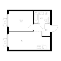 1-BD Apartment Sale, 34.1平方米 at Holland Park, Volokolamskoye Highway, 71/13к1, Moscow, Russia #2