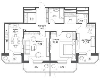 3-BD Apartment Sale, 116.43平方米 at Odinburg, Severnaya Street, 11, Odintsovo, Moscow Region, Russia #2 3-BD Apartment Sale, 116.43平方米 at Odinburg, Severnaya Street, 11, Odintsovo, Moscow Region, Russia #2