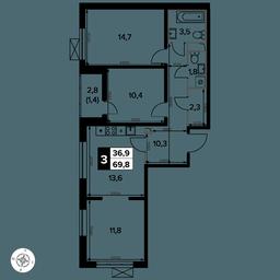 3-BD Apartment Sale, 70平方米 at Yzhnaya Bitsa, Yuzhnaya Bitsa Residential Complex, posyolok Bittsa, Leninskiy City District, Moscow Region, Russia #2 3-BD Apartment Sale, 70平方米 at Yzhnaya Bitsa, Yuzhnaya Bitsa Residential Complex, posyolok Bittsa, Leninskiy City District, Moscow Region, Russia #2
