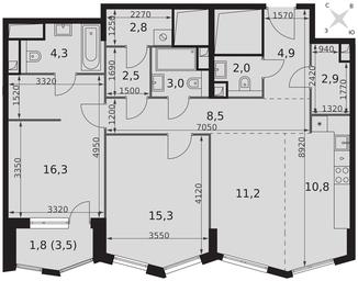 3-BD Apartment Sale, 86.3平方米 at Sydney City, Shenogina Street, 2, Moscow, Russia #4