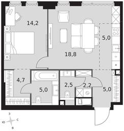 2-BD Apartment Sale, 57.4 sq. m. at Sydney City, Shenogina Street, 2, Moscow, Russia #3