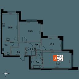 3-BD Apartment Sale, 90.8 sq. m. at Sydney City, Shenogina Street, 2, Moscow, Russia #2 3-BD Apartment Sale, 90.8 sq. m. at Sydney City, Shenogina Street, 2, Moscow, Russia #2