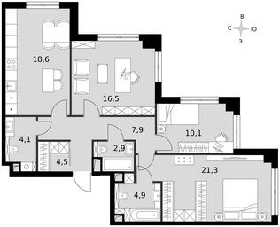 3-BD Apartment Sale, 90.8 sq. m. at Sydney City, Shenogina Street, 2, Moscow, Russia #3 3-BD Apartment Sale, 90.8 sq. m. at Sydney City, Shenogina Street, 2, Moscow, Russia #3