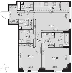 3-BD Apartment Sale, 73.7 sq. m. at Sydney City, Shenogina Street, 2, Moscow, Russia #2