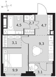1-BD Apartment Sale, 37.3 sq. m. at Sydney City, Shenogina Street, 2, Moscow, Russia #3 1-BD Apartment Sale, 37.3 sq. m. at Sydney City, Shenogina Street, 2, Moscow, Russia #3