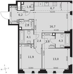 3-BD Apartment Sale, 73.8 sq. m. at Sydney City, Shenogina Street, 2, Moscow, Russia #2