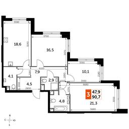 3-BD Apartment Sale, 90.8 sq. m. at Sydney City, Shenogina Street, 2, Moscow, Russia #2