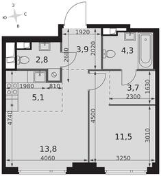 2-BD Apartment Sale, 45.1平方米 at Sydney City, Shenogina Street, 2, Moscow, Russia #2