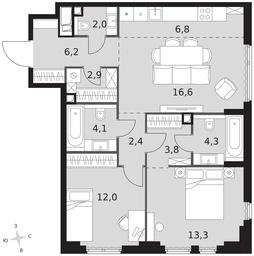 3-BD Apartment Sale, 74.4平方米 at Sydney City, Shenogina Street, 2, Moscow, Russia #3 3-BD Apartment Sale, 74.4平方米 at Sydney City, Shenogina Street, 2, Moscow, Russia #3
