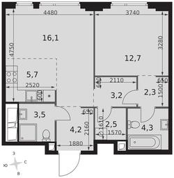 2-BD Apartment Sale, 54.5平方米 at Sydney City, Shenogina Street, 2, Moscow, Russia #2 2-BD Apartment Sale, 54.5平方米 at Sydney City, Shenogina Street, 2, Moscow, Russia #2