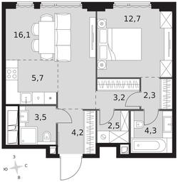 2-BD Apartment Sale, 54.5平方米 at Sydney City, Shenogina Street, 2, Moscow, Russia #3 2-BD Apartment Sale, 54.5平方米 at Sydney City, Shenogina Street, 2, Moscow, Russia #3